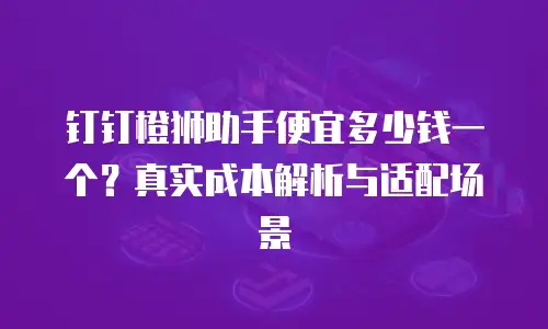 钉钉橙狮助手便宜多少钱一个？真实成本解析与适配场景