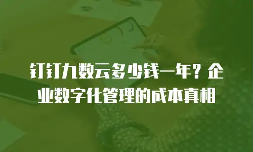 钉钉九数云多少钱一年？企业数字化管理的成本真相
