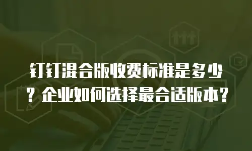 钉钉混合版收费标准是多少？企业如何选择最合适版本？