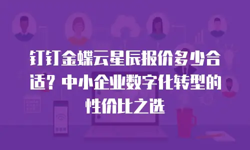 钉钉金蝶云星辰报价多少合适？中小企业数字化转型的性价比之选