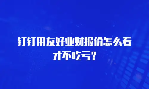钉钉用友好业财报价怎么看才不吃亏？