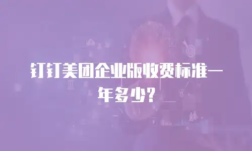 钉钉美团企业版收费标准一年多少？