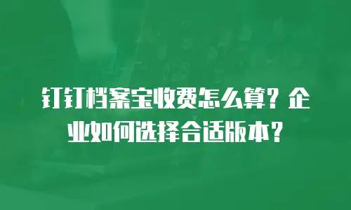 钉钉档案宝收费怎么算？企业如何选择合适版本？