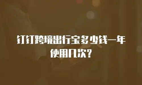钉钉跨境出行宝多少钱一年使用几次？