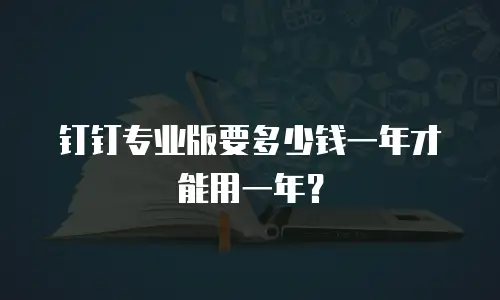 钉钉专业版要多少钱一年才能用一年？