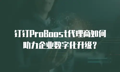 钉钉ProBoost代理商如何助力企业数字化升级？