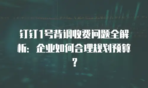 钉钉1号背调收费问题全解析：企业如何合理规划预算？