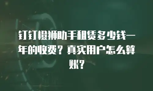 钉钉橙狮助手租赁多少钱一年的收费？真实用户怎么算账？