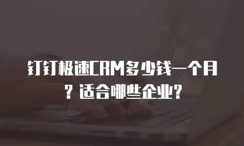 钉钉极速CRM多少钱一个月？适合哪些企业？