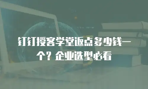 钉钉授客学堂返点多少钱一个？企业选型必看