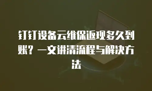 钉钉设备云维保返现多久到账？一文讲清流程与解决方法