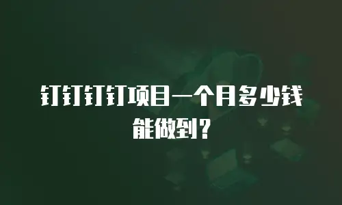 钉钉钉钉项目一个月多少钱能做到？