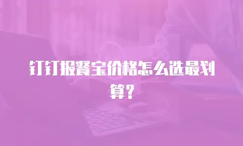钉钉报餐宝价格怎么选最划算？