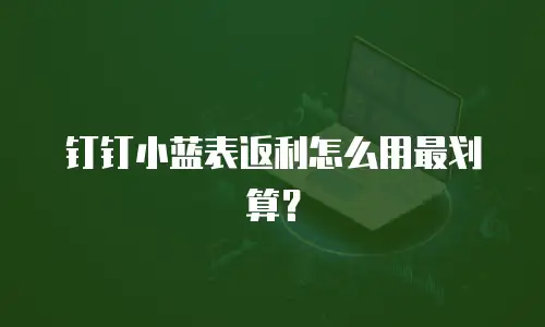 钉钉小蓝表返利怎么用最划算？