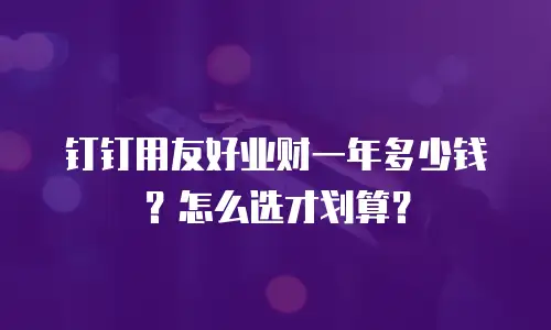 钉钉用友好业财一年多少钱？怎么选才划算？