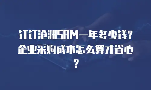 钉钉沧渊SRM一年多少钱？企业采购成本怎么算才省心？