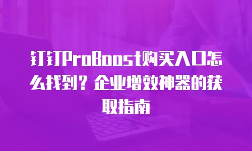 钉钉ProBoost购买入口怎么找到？企业增效神器的获取指南
