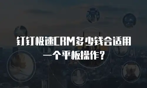钉钉极速CRM多少钱合适用一个平板操作？