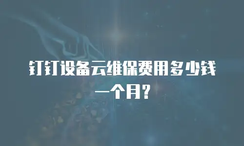 钉钉设备云维保费用多少钱一个月？