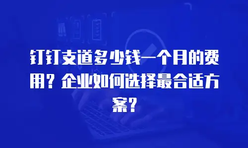 钉钉支道多少钱一个月的费用？企业如何选择最合适方案？