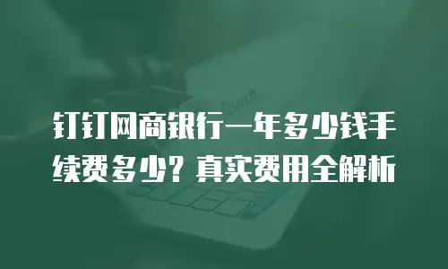 钉钉网商银行一年多少钱手续费多少？真实费用全解析