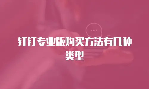 钉钉专业版购买方法有几种类型