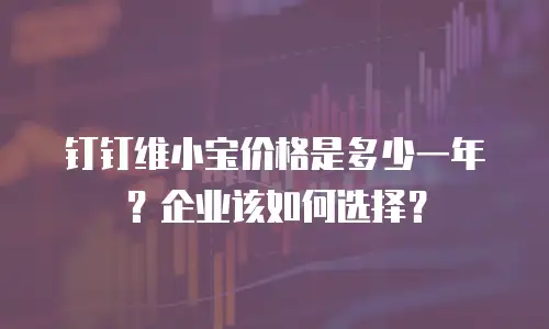 钉钉维小宝价格是多少一年？企业该如何选择？
