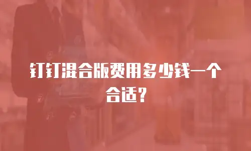 钉钉混合版费用多少钱一个合适？