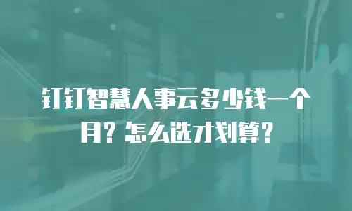 钉钉智慧人事云多少钱一个月？怎么选才划算？