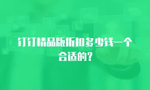 钉钉精品版折扣多少钱一个合适的？
