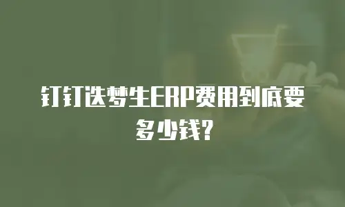 钉钉迭梦生ERP费用到底要多少钱？