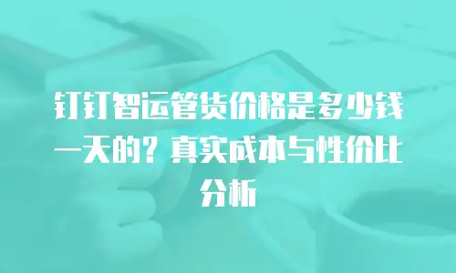 钉钉智运管货价格是多少钱一天的？真实成本与性价比分析