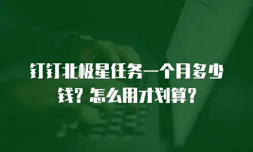 钉钉北极星任务一个月多少钱？怎么用才划算？