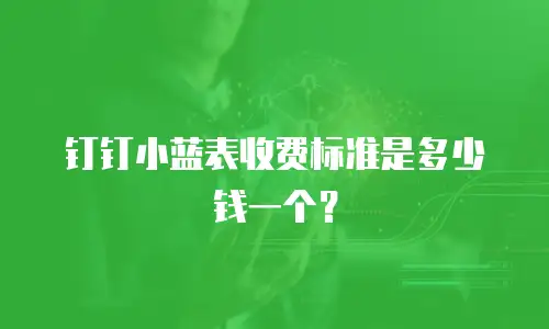 钉钉小蓝表收费标准是多少钱一个？