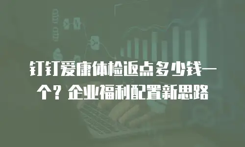 钉钉爱康体检返点多少钱一个？企业福利配置新思路
