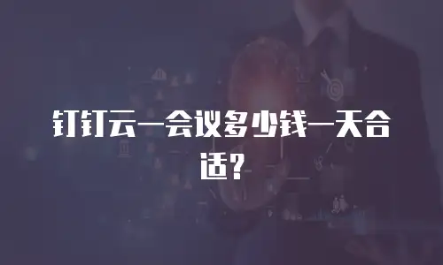 钉钉云一会议多少钱一天合适？