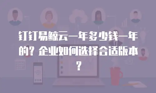 钉钉易鲸云一年多少钱一年的？企业如何选择合适版本？