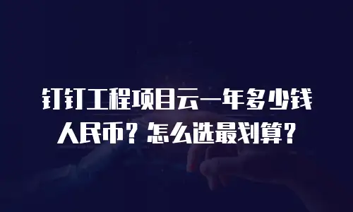 钉钉工程项目云一年多少钱人民币？怎么选最划算？