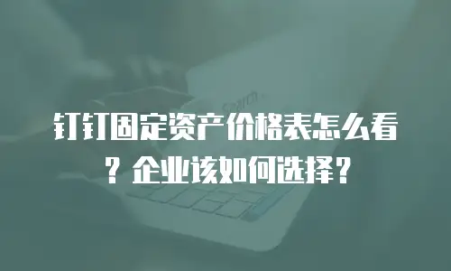 钉钉固定资产价格表怎么看？企业该如何选择？