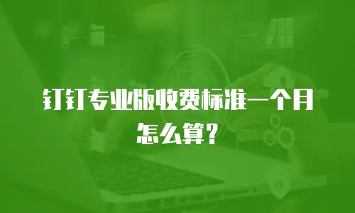 钉钉专业版收费标准一个月怎么算？