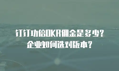 钉钉功倍OKR佣金是多少？企业如何选对版本？