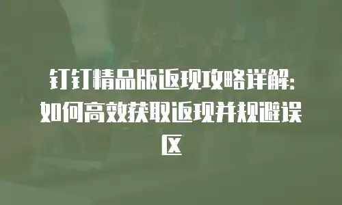 钉钉精品版返现攻略详解：如何高效获取返现并规避误区