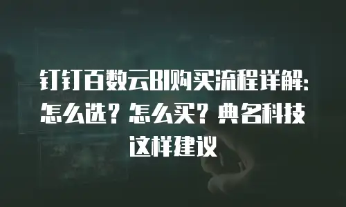 钉钉百数云BI购买流程详解：怎么选？怎么买？典名科技这样建议