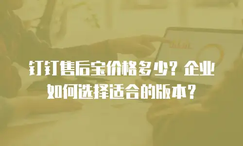 钉钉售后宝价格多少？企业如何选择适合的版本？