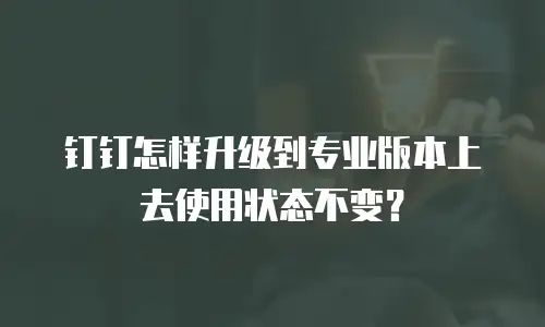钉钉怎样升级到专业版本上去使用状态不变？