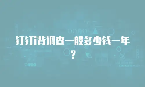钉钉i背调查一般多少钱一年？