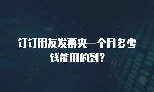 钉钉用友发票夹一个月多少钱能用的到？