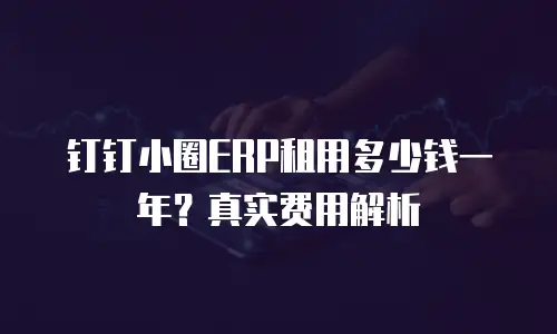 钉钉小圈ERP租用多少钱一年？真实费用解析