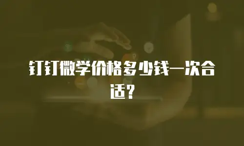 钉钉微学价格多少钱一次合适？