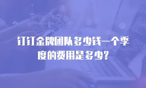 钉钉金牌团队多少钱一个季度的费用是多少？